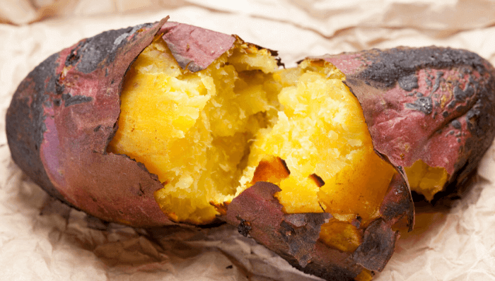 Cooked Yam with the skin on