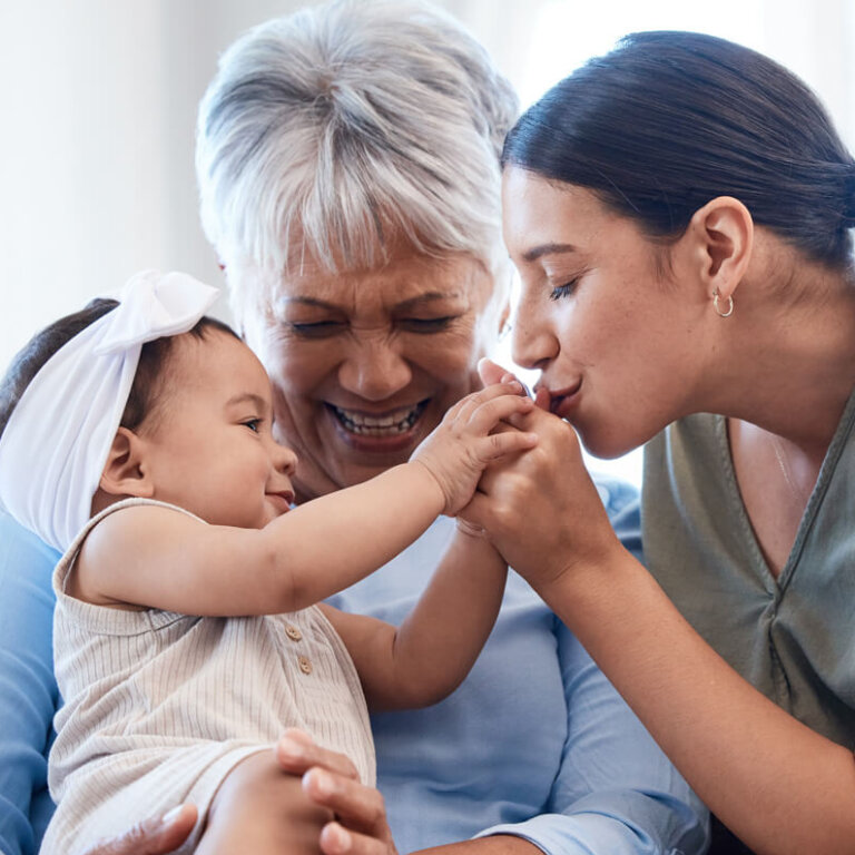 Three generations of women