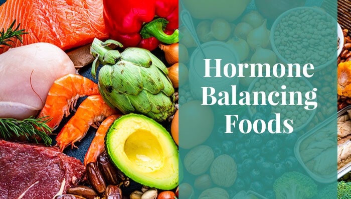 Hormone Balancing Foods - healthy array of food