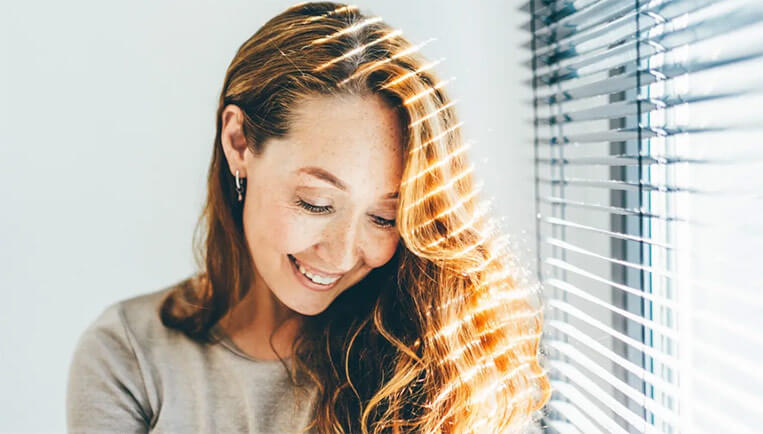 Woman with long red hair